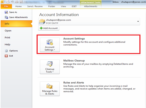โปรแกรม Ms Outlook/Windows Mail ไม่สามารถส่งเมลออกได้ ขึ้นข้อความ 'ไม่ สามารถเชื่อมต่อกับเซิร์ฟเวอร์อีเมลขาออก (Smtp) ของคุณได้'
